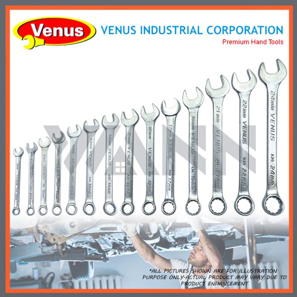 VENUS CRV 14 PCS Combination Spanner Wrench Set Tools Set Heavy Duty Spanar Set (8MM-24MM) - Image 2