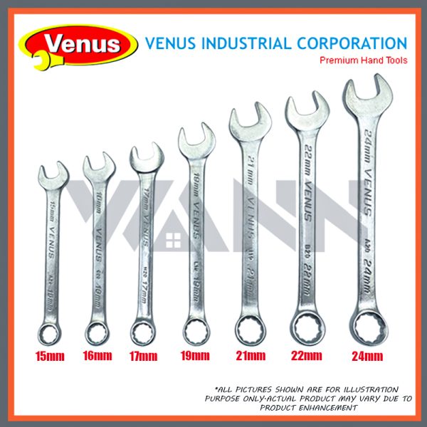 VENUS CRV 14 PCS Combination Spanner Wrench Set Tools Set Heavy Duty Spanar Set (8MM-24MM) - Image 3