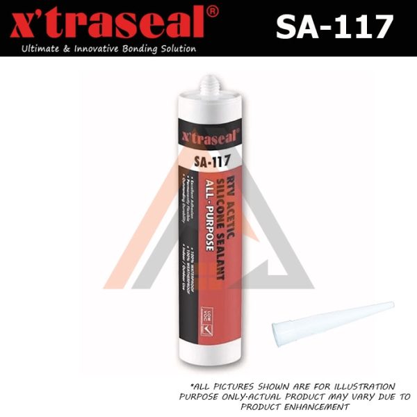 XTRASEAL SA-117 RTV Acetic Silicone Sealant Versatile Grade (Clear /White /Black)