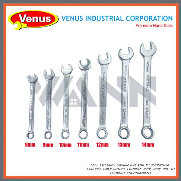 VENUS CRV 14 PCS Combination Spanner Wrench Set Tools Set Heavy Duty Spanar Set (8MM-24MM) - Image 4