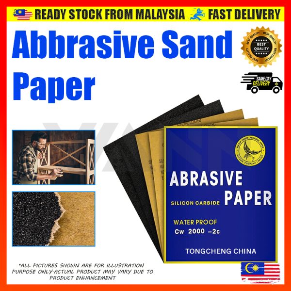 Sand Paper Kertas Pasir Silicone Carbide Waterproof Abrasive High Quality Water Proof (60# - 2000# )