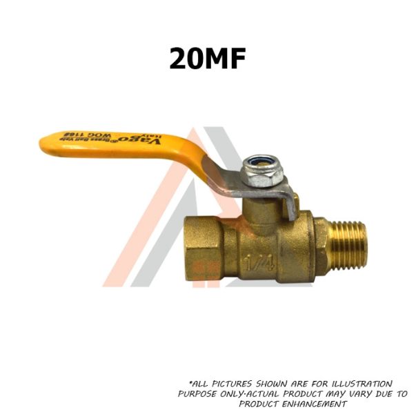 1/4" VAGO Heavy Duty Brass Mini Ball Valves Male Female Thread Hose Water Oil Air Gas Fuel Shutoff Pipe Valve Fittings - Image 4