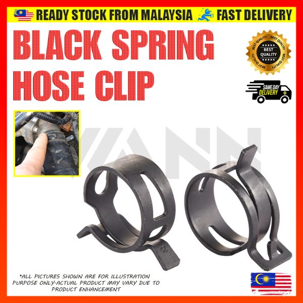 Hose Clip Connector Clamp Black Spring Band Type Tube Tubing Oil Water Parts Zinc (M4.5 - M18)