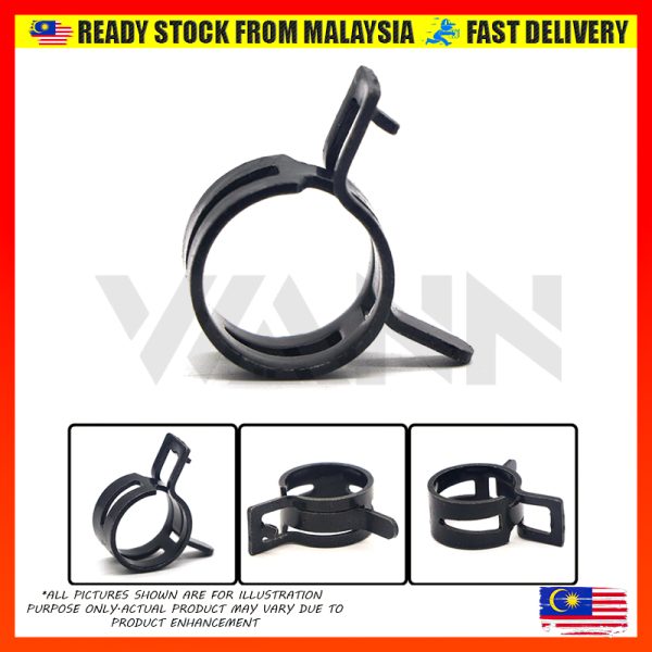 Hose Clip Connector Clamp Black Spring Band Type Tube Tubing Oil Water Parts Zinc (M4.5 - M18) - Image 2