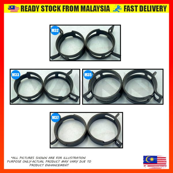 Hose Clip Connector Clamp Black Spring Band Type Tube Tubing Oil Water Parts Zinc (M4.5 - M18) - Image 5